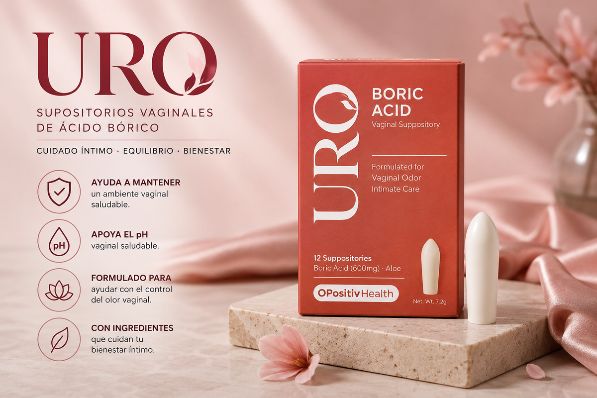 URO – Supositorios Vaginales de Ácido Bórico 600 mg | Cuidado Íntimo y Equilibrio